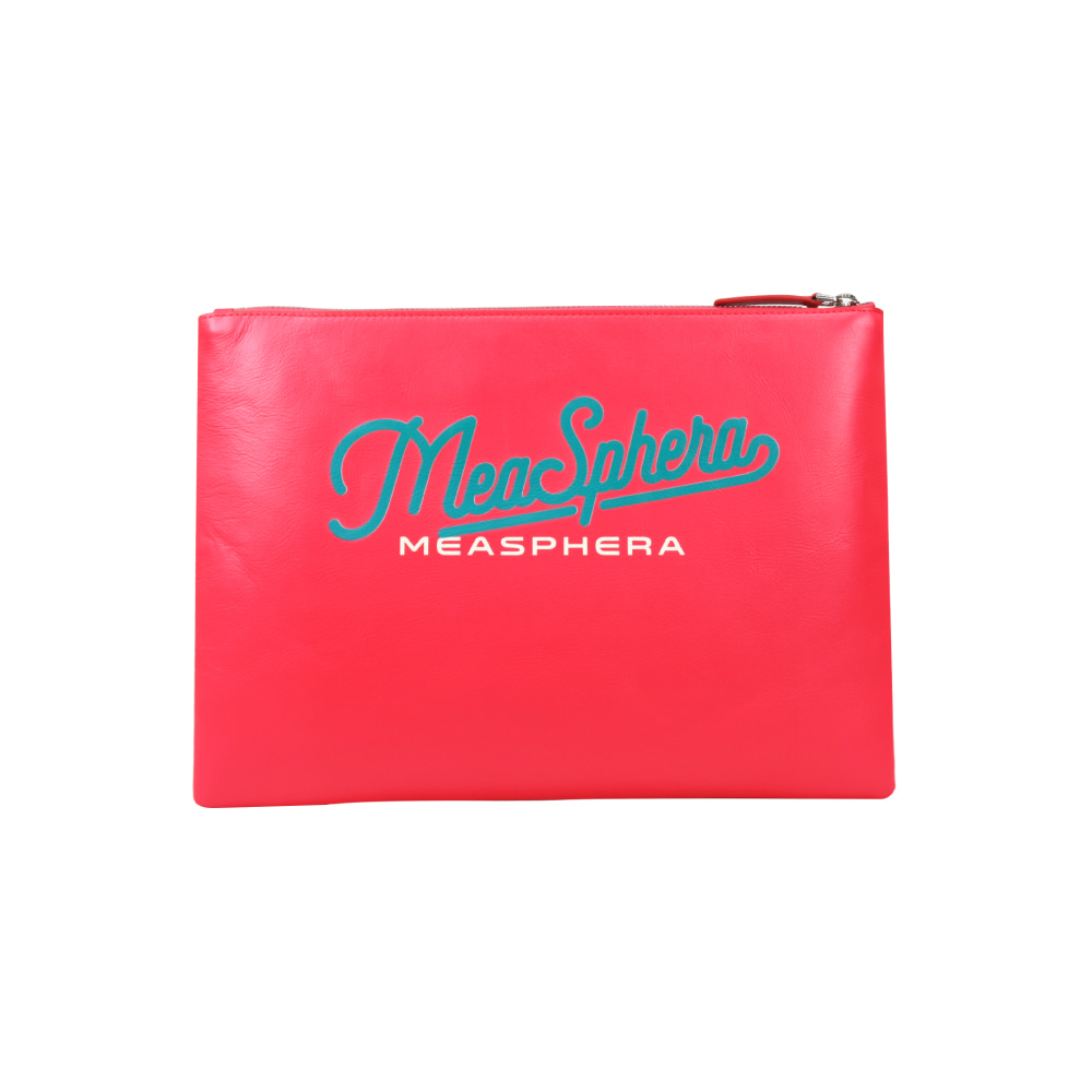 MEASPHERA [EXPRESS] LOGO PRINT CLUTCH BAG HOT PINK