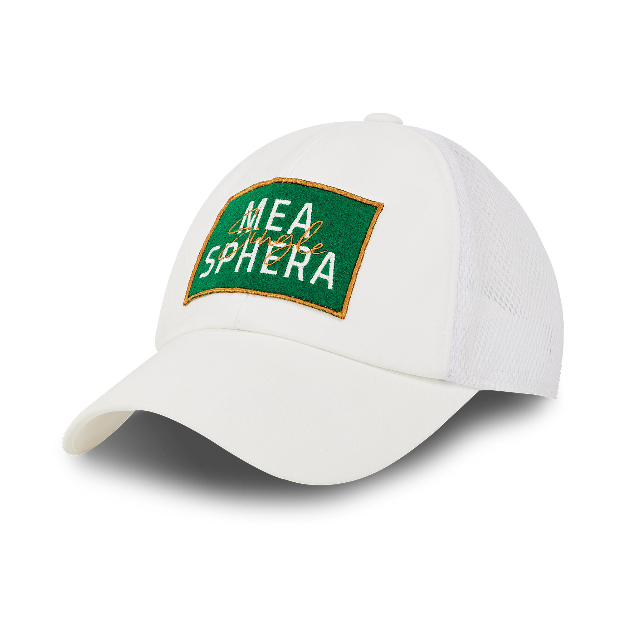 MEASPHERA [EXPRESS] LOGO PATCH TRUCKER CAP WHITE